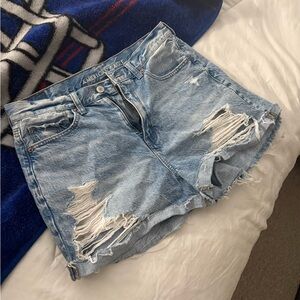 American Eagle Outfitters Light Wash Distressed Denim Shorts